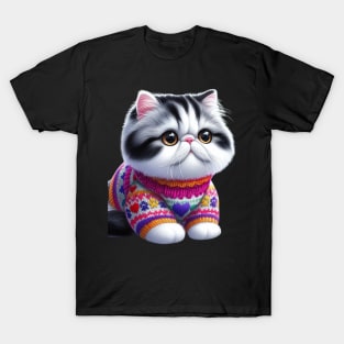 Cute Cat With Cute Sweater T-Shirt